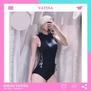 Bikini đồ bơi đi biển 1 mảnh liền thân đan dây rút eo khóa lưng đẹp VATIXA BKN47