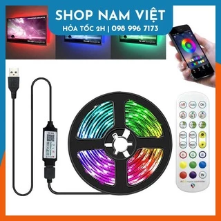 Dây Led 5050 RGB Bluetooth Trang Trí TV, Case PC Điều Khiển Remote Cảm Biến Nhạc, Nguồn USB