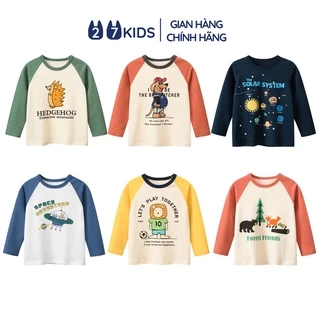 Áo thun dài tay bé trai 27Kids áo thu đông nam 100% Cotton cho trẻ từ 2-10 tuổi BLTS3