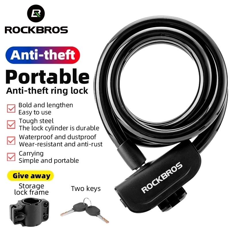 ROCKBROS Khóa Cáp Chống Trộm Xe Đạp Leo Núi