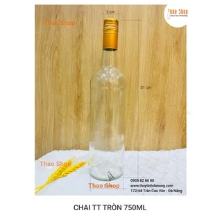 CHAI THỦY TINH TRÒN 750ML - ĐỰNG MẬT ONG,NƯỚC ÉP