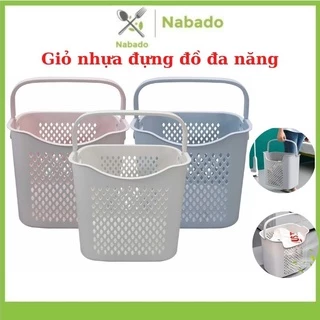 Giỏ nhựa đựng đồ đa năng dáng cao có quai xách nhựa Việt Nhật Giỏ đựng quần áo thiết kế hiện đại