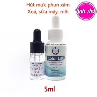 Dung Dịch COLORLIFT Hút Mực Xoá Phun Xăm 5ml Color Lift Linh Anh Dụng Cụ Phun Xăm dcpxlinhanh