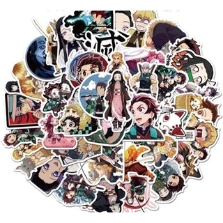 Bộ 50 sticker Kimetsu No Yaiba - Miếng dán decal Thanh gươm diệt quỷ - Chống nước hình dán Tanjiro Nezuko Zenitsu STK01