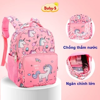 Balo cho bé 3-5 tuổi vải dù không thấm nước Baby-S, Balo mẫu giáo hình unicorn – SB017