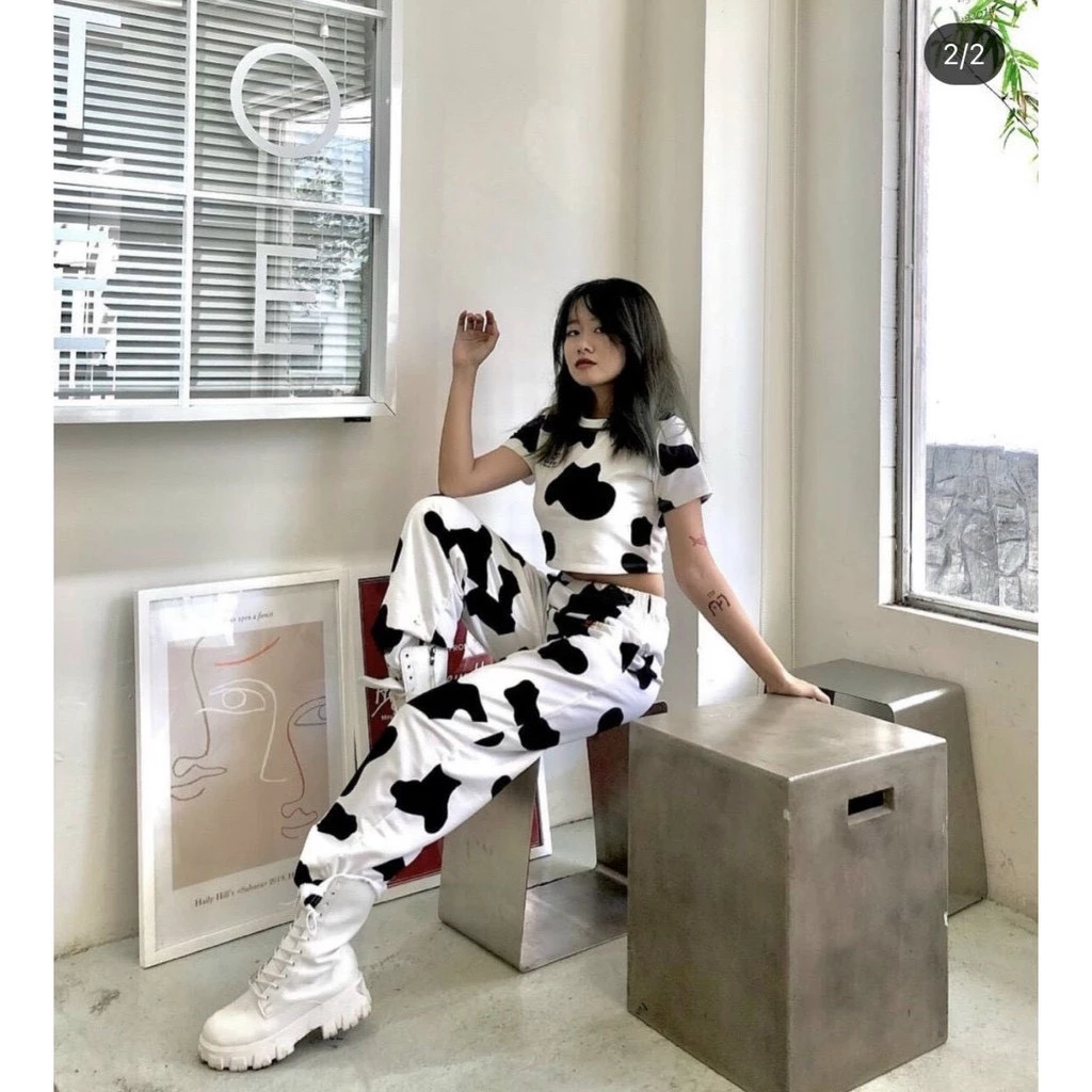 🍓🍓 SIÊU HOT 🍓🍓 Áo Croptop Bò Sữa Màu Trắng Hip Hop