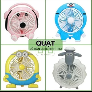 #Hot Sale sốc# Quạt hình thú dáng mini để bàn siêu dễ thương, cực mát - quạt dây, nhỏ gọn, tiện sử dụng và mang đi theo