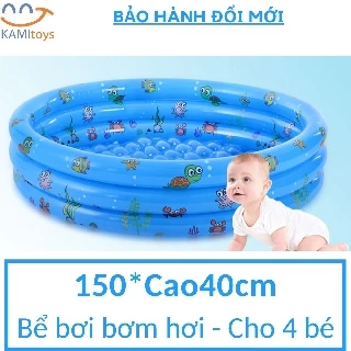 Bể bơi cho bé hình tròn 3 tầng (Cỡ 150cm và cỡ khác) loại hồ phao bơm hơi gấp gọn chơi trong nhà