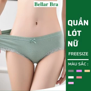 Quần Lót Nữ Viền Ren - Quần Chíp Nữ Gân Tăm Siêu Xinh BellarBra BRA LB08