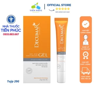 Gel ngừa mụn Nano Nghệ Decumar Advanced 20gr, hết sẹo thâm hiệu quả gấp 7500 so với kem Nghệ thường( TUÝP 20G)