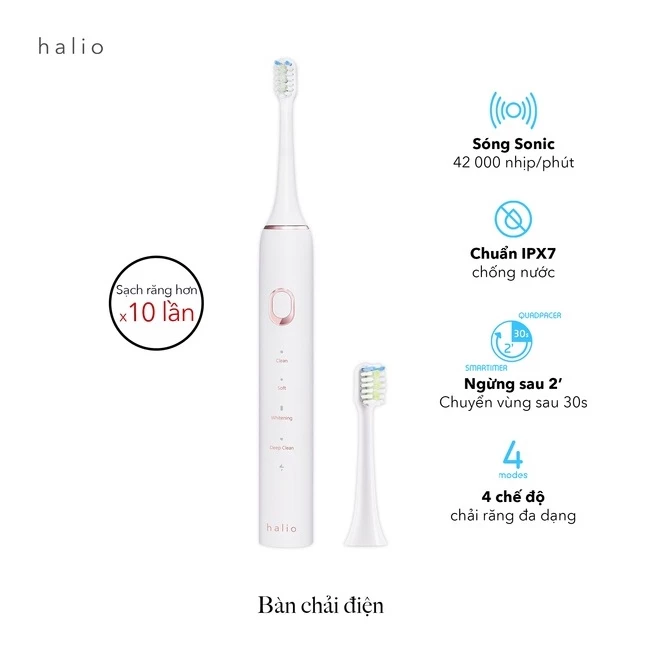 Bàn Chải Điện Làm Sạch Sâu Halio Sonic SmartClean Electric Toothbrush