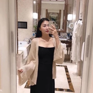 Aó cadigan Len Dệt Kim💥FREESHIP💥Aó Khoác Nữ cadigan mỏng Sexy,Labibi Closet