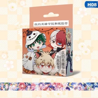 (không hộp) Băng dính Boku no Hero Academia Học viện anh hùng washi tape trang trí hoạ tiết in hình anime chibi