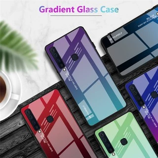 Ốp lưng kính cường lực màu gradient thời trang cho điện thoại Samsung A9 2018