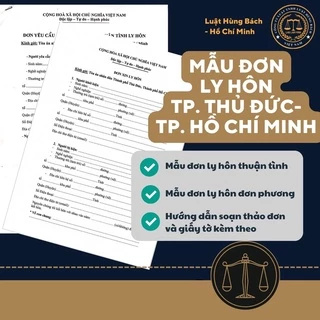 Mẫu đơn ly hôn Thành phố Thủ Đức chuẩn nhất