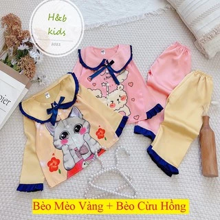 [18 -32 kg ] [ Mã Độc Quyền ] Bộ Mặc Nhà dài tay cao cấp Pijama Lụa 3D Cao Cấp Cho Bé