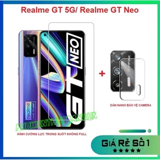 Combo Realme GT 5G/ GT Neo/ GT Neo Flash 5G Kính cường lực trong suốt không full màn + dán bảo vệ camera chống trầy xước