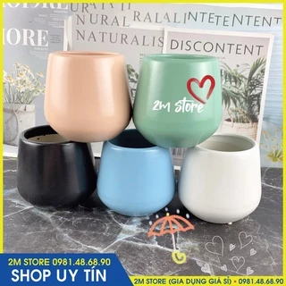 Chậu Sứ MINI Bát Tràng Trồng Cây Cảnh, Sen Đá, Xương Rồng Kiểu Trụ Tròn Loe Đáy Cao 8.3cm