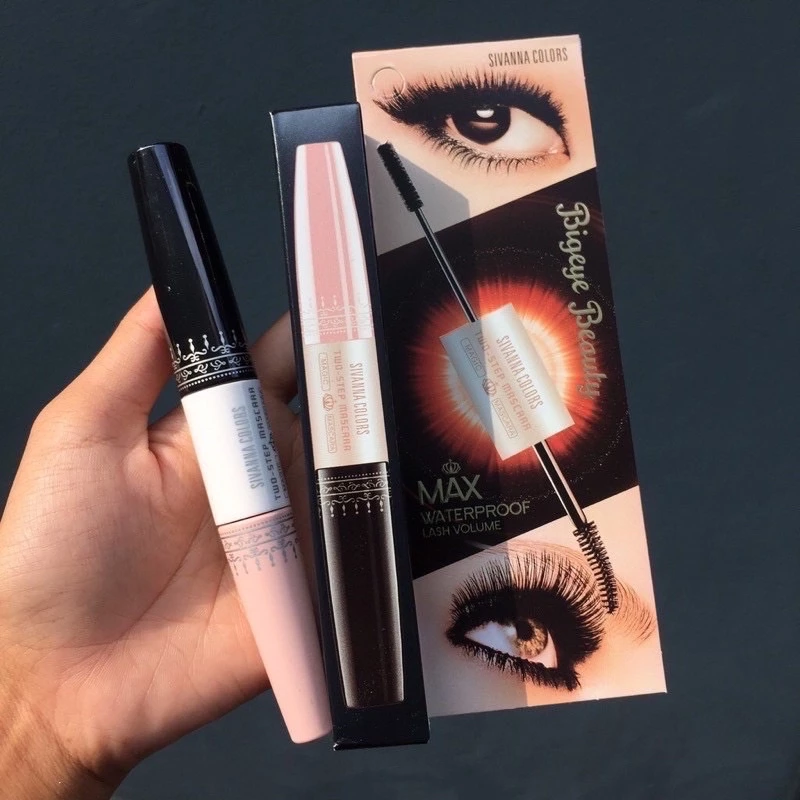 Mascara Sivanna 2 đầu chuốt mi đen dài và cong mi Two Step Mascara không lem không trôi NEW