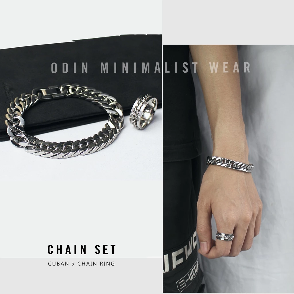 Vòng tay Chain ODIN Cuban 11mm - Phong cách streetwear classic - Bảo hành trọn đời - Tặng kèm nhẫn Titan & Hộp ODIN
