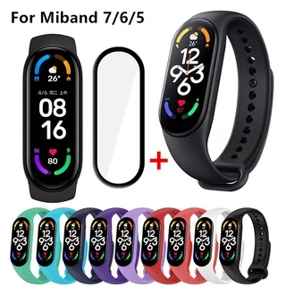 Dây Đeo Thể Thao Bằng Silicone Cong 3D Cho Xiaomi Mi Band 5/6/7