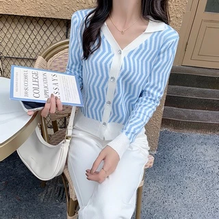 Áo khoác cardigan nữ dệt kim len mềm mịn tay dài họa tiết phong cách Hàn Quốc  New Arival