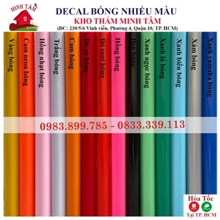 [ Khổ 1,2m - Loại nhám và bóng ] Decal màu - Giấy dán tường , bàn , tủ có sẵn keo màu trơn