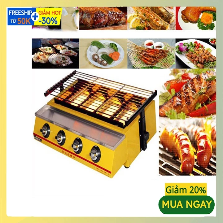 Bếp nướng hàu ETON ET-K222 4 đầu đốt làm nóng nhanh, năng suất cao