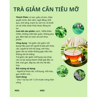 Trà Giảm Cân Giảm Mỡ Bụng Giảm Mỡ Nội Tạng Thảo Dược Dạng Túi Lọc