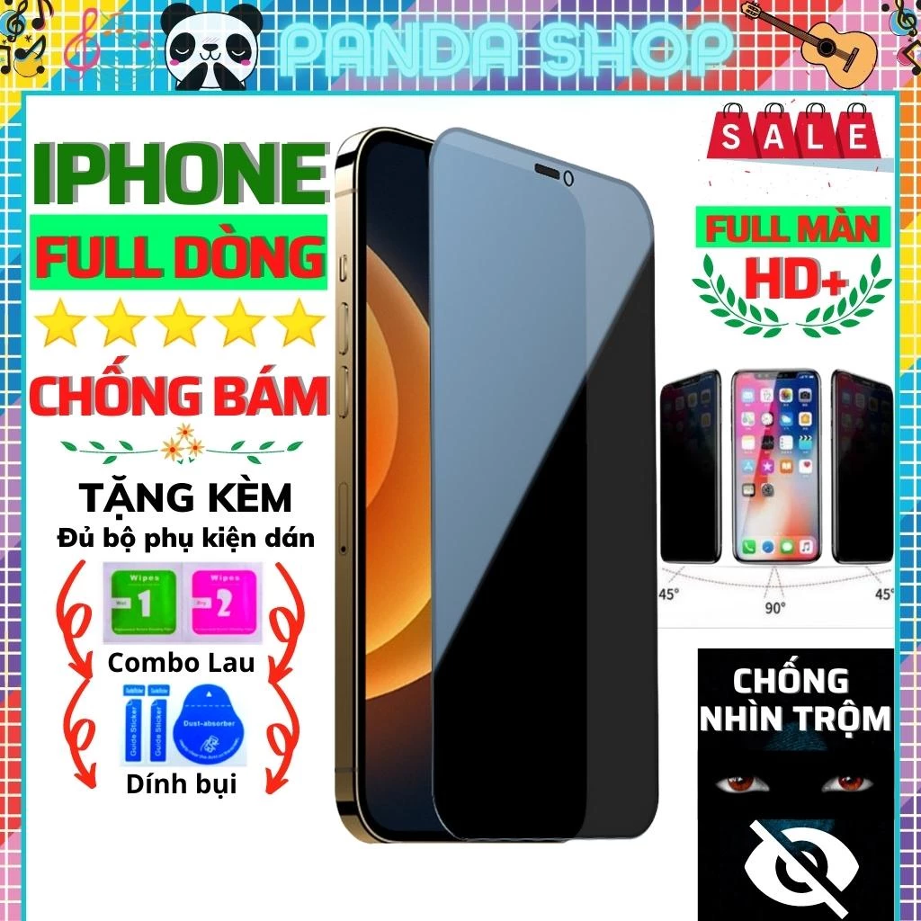 Kính Cường Lực Chống nhìn trộm Iphone 11 pro max/ 12 pro max/ 13 pro max/ x/ xs max/ xr/ 7 plus/ 8 plus - Chống trộm tốt