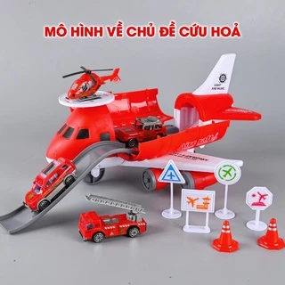 [Bản Mới Nhất] Mô Hình Máy Bay Biến Hình Kèm Nhiều Ô Tô Cảnh Sát, Cứu Hoả Siêu Đẹp Kích Cỡ Lớn Cho Trẻ Em.