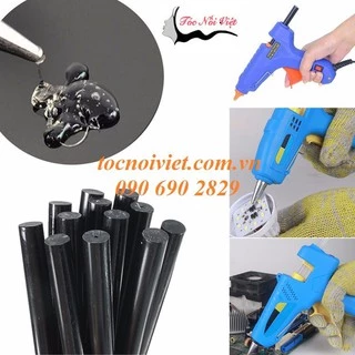 Set 10 cây Keo nến,keo silicon màu đen Ø7mm chuyên nối tóc và chuyên dụng  các mối hàn, gắn kết các vật dụng