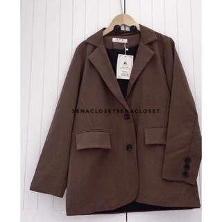 ÁO KHOÁC BLAZER 2 LỚP NÂU CHOCO QC ULZZANG HQ (Ảnh thật / Video)