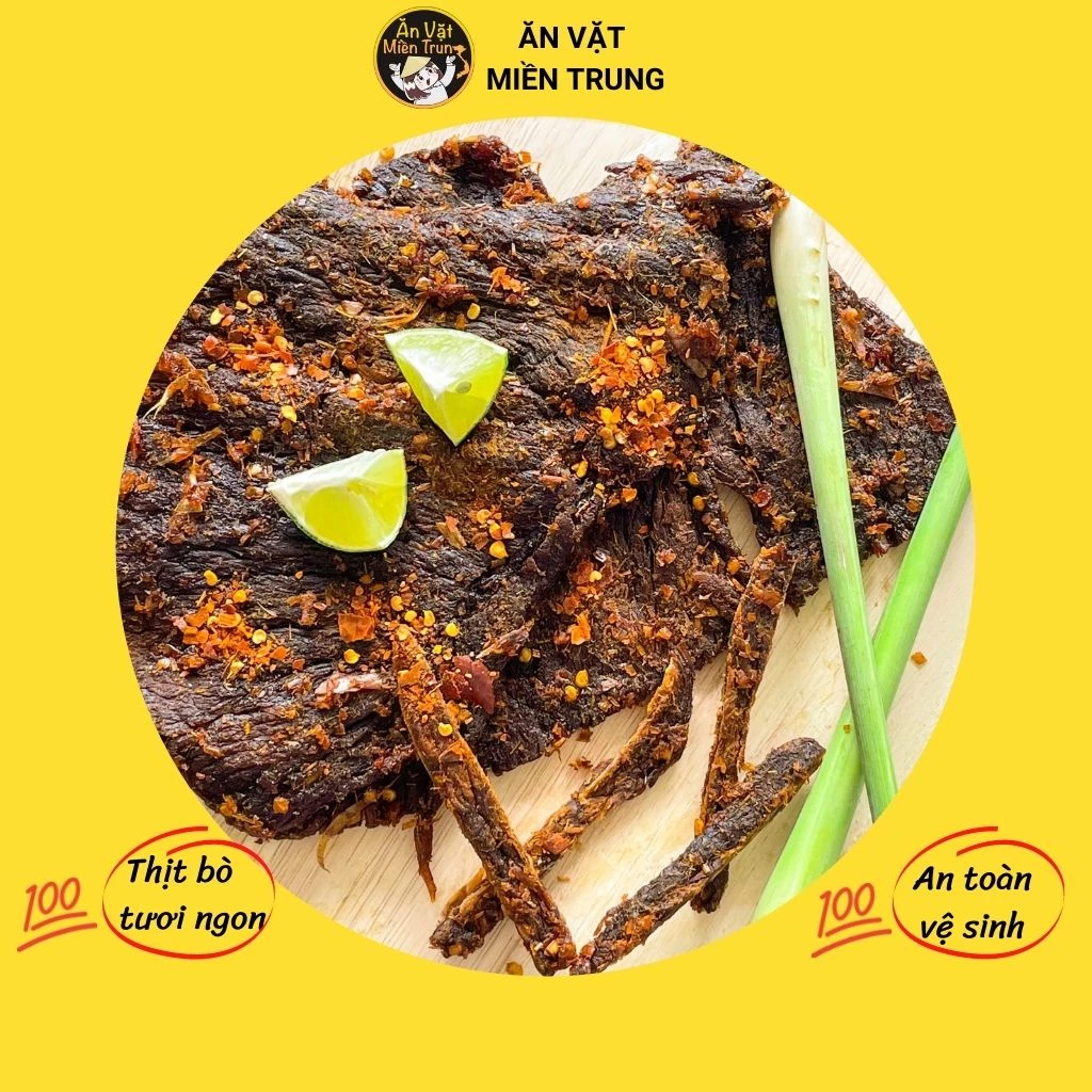 Bò khô miếng ngon loại 1 Đà Nẵng 150gr, khô bò nhà làm 100% bò - anvatmientrung