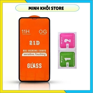 Kính cường lực Iphone Full màn 21d - tặng kèm giấy lau