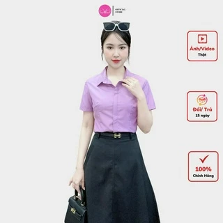 Áo sơ mi nữ công sở lụa nhật siêu mềm siêu mát co giãn tốt Evaloverfashion