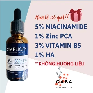 (LAB ẤN ĐỘ - SIMPLICITY) Serum làm trắng và dịu da 5% Niacinamide 3% Vitamin B5 1% Zinc 1% Hyaluronic Acid