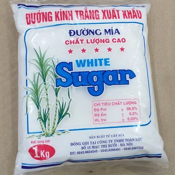 Đường kính trắng túi 1kg, đường que 300g