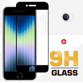 Kính cường lực 9H 2 trong 1 bảo vệ màn hình ống kính camera thích hợp cho iPhone Apple Se 2022 2020