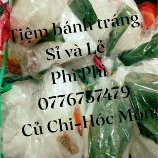 Sỉ bánh tráng lá chuối sate hành phi