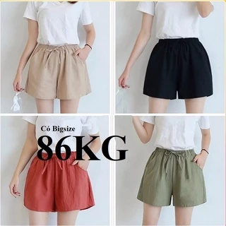 Vải Đũi Mát Mềm Mịn, Quần Short Nữ Thời Trang Có Bigsize 38-86KG