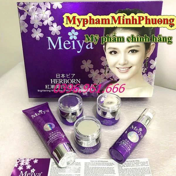 Bộ mỹ phẩm Meiya tím cao cấp Nhật Bản 5in1