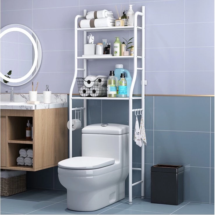 Kệ bồn cầu 3 tầng để sau bồn cầu, nhà vệ sinh trên toilet, nhà tắm đa năng tiện lợi