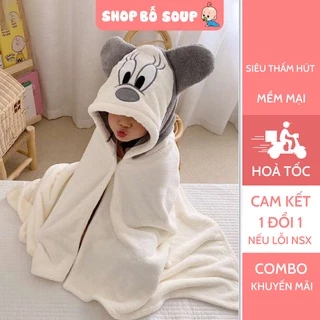 Áo Choàng Tắm Cho Bé Hình Hoạ Tiết Mickey Và Vịt Donald Shop Bố Soup