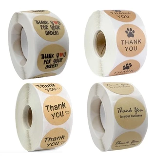 Sticker Thank You RETRO - Cuộn băng keo tape cám ơn 500cái x 2.5cm-Cuộn 500 tem dán