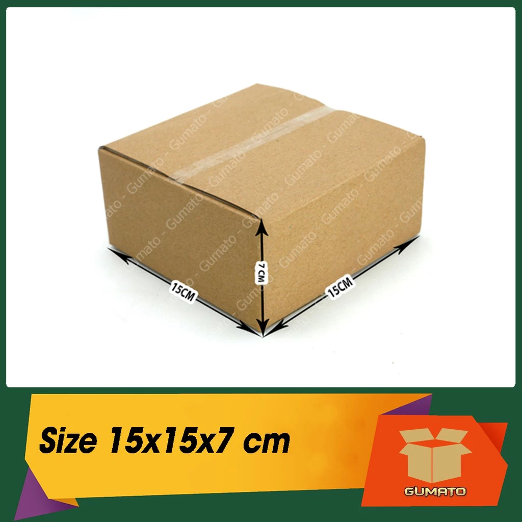 Size 15x15x7 cm, hộp giấy thùng carton gói hàng tại Gumato (Mã số P30)