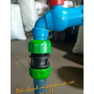 đầu nối nhanh vòi 21mm với dây 16mm không cần cổ dê