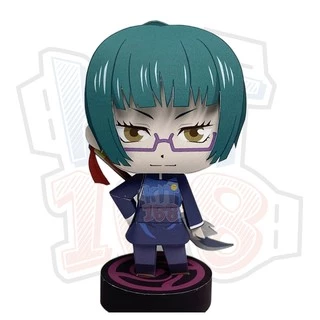 Mô hình giấy Anime Chibi Maki Zenin - Jujutsu Kaisen + kit mô hình hộp trang trí