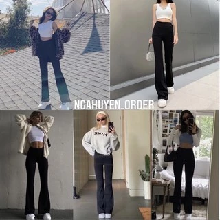 Quần ống loe Flare Pants Trendy poly Hàn comfy nâng mông che khuyết điểm đùi to tôn kéo dáng  (   Hàng có sẵn   )