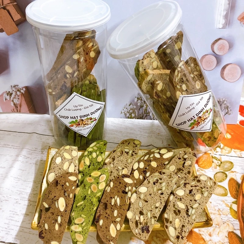 250G Bánh Biscotti nguyên cám mix 3 vị ăn kiêng